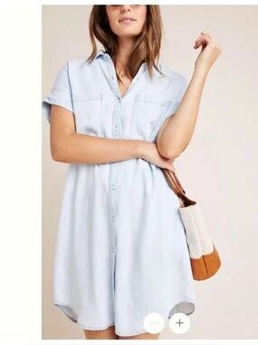 ANTHRO Cloth & Stone Sawyer Chambray Shirtdress